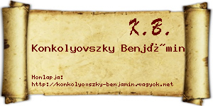 Konkolyovszky Benjámin névjegykártya